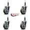 Service Caster 4'' Gray Poly Wheel Swivel 3/4'' Expanding Stem Caster Set, 4PK SCC-EX20S414-PPUB-34-4 - alternate 4
